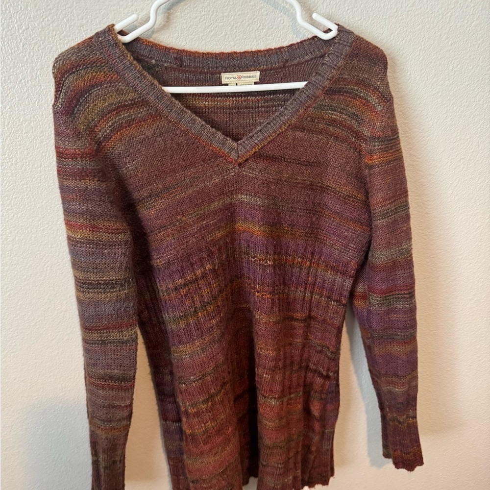 Women's Multicolor V-Neck Sweater
